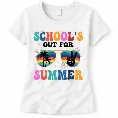 Schools Out For Summer Hippie Retro Womens T-Shirt