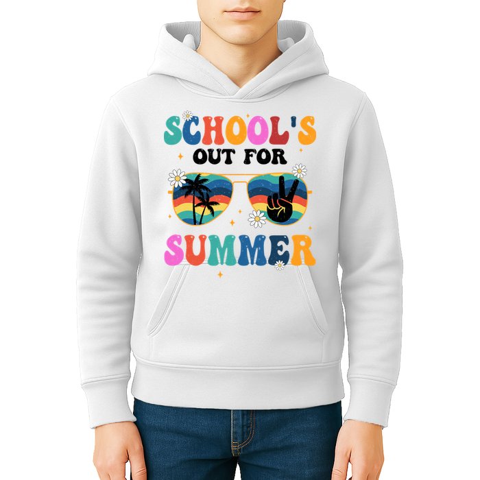 Schools Out For Summer Hippie Retro Kids Hoodie