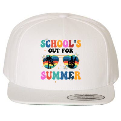 Schools Out For Summer Hippie Retro Wool Snapback Cap