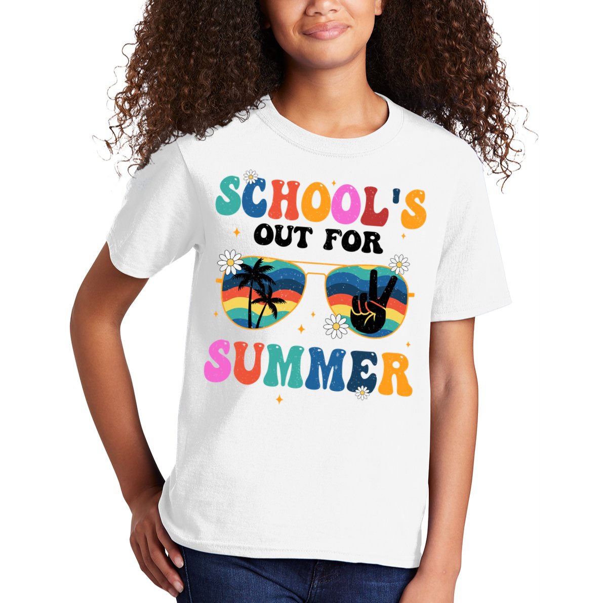 Schools Out For Summer Hippie Retro Kids T-Shirt
