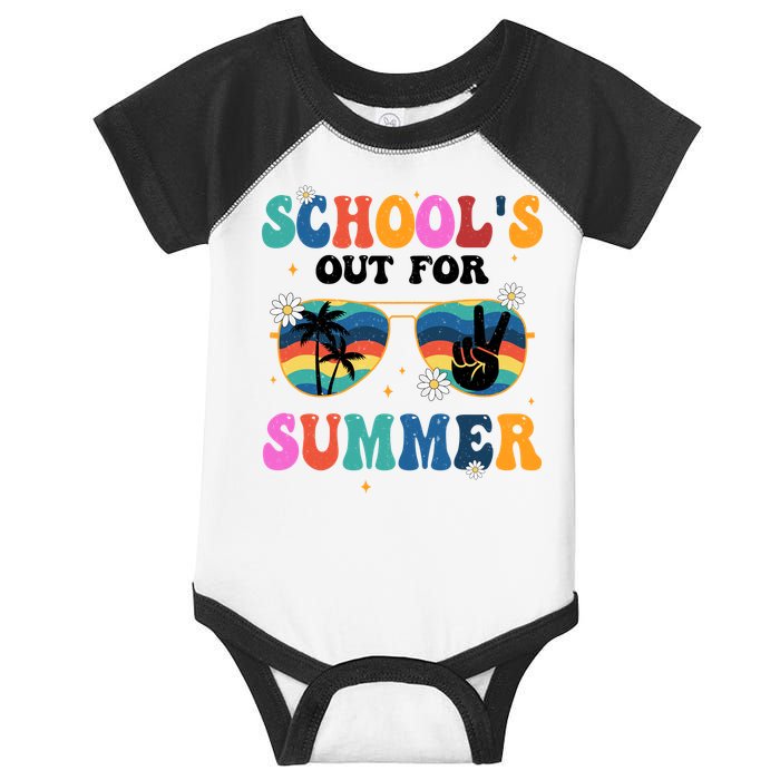 Schools Out For Summer Hippie Retro Infant Baby Jersey Bodysuit