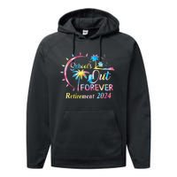 Schools Out Forever Retirement 2024 Tie Dye Retired Teacher Performance Fleece Hoodie