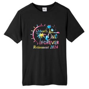 Schools Out Forever Retirement 2024 Tie Dye Retired Teacher Tall Fusion ChromaSoft Performance T-Shirt