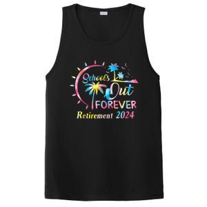 Schools Out Forever Retirement 2024 Tie Dye Retired Teacher PosiCharge Competitor Tank