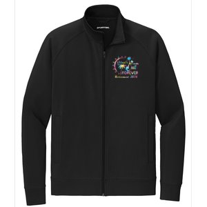 Schools Out Forever Retirement 2024 Tie Dye Retired Teacher Stretch Full-Zip Cadet Jacket