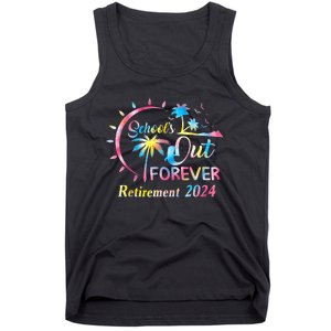 Schools Out Forever Retirement 2024 Tie Dye Retired Teacher Tank Top