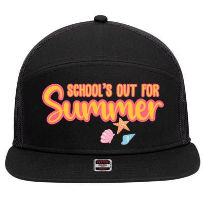Schools Out For Summer Cute 7 Panel Mesh Trucker Snapback Hat