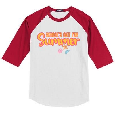 Schools Out For Summer Cute Kids Colorblock Raglan Jersey