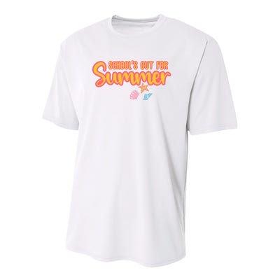 Schools Out For Summer Cute Youth Performance Sprint T-Shirt