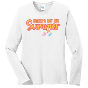 Schools Out For Summer Cute Ladies Long Sleeve Shirt