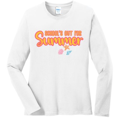 Schools Out For Summer Cute Ladies Long Sleeve Shirt