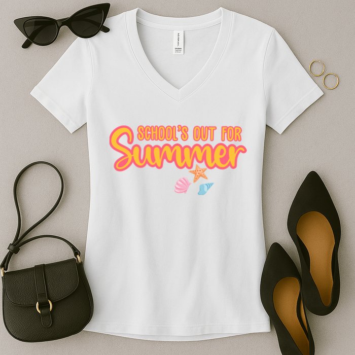 Schools Out For Summer Cute Women's V-Neck T-Shirt
