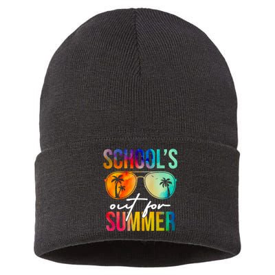 Schools Out For Summer Graduation Students Teacher Sustainable Knit Beanie