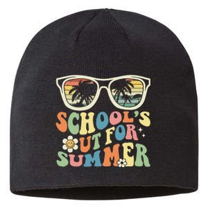 School's Out For Summer Graduation Teacher Sunglasses Retro Sustainable Beanie