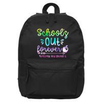 Schools Out Forever Retired & Loving It Funny Teacher Summer 16 in Basic Backpack