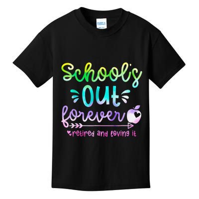 Schools Out Forever Retired & Loving It Funny Teacher Summer Kids T-Shirt