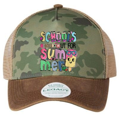 Schools Out For Summer Teacher Summer Vacation Legacy Tie Dye Trucker Hat