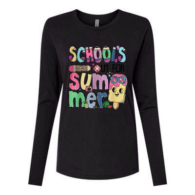 Schools Out For Summer Teacher Summer Vacation Womens Cotton Relaxed Long Sleeve T-Shirt