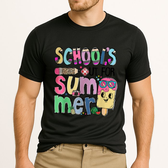 Schools Out For Summer Teacher Summer Vacation Cooling Performance Crew T-Shirt