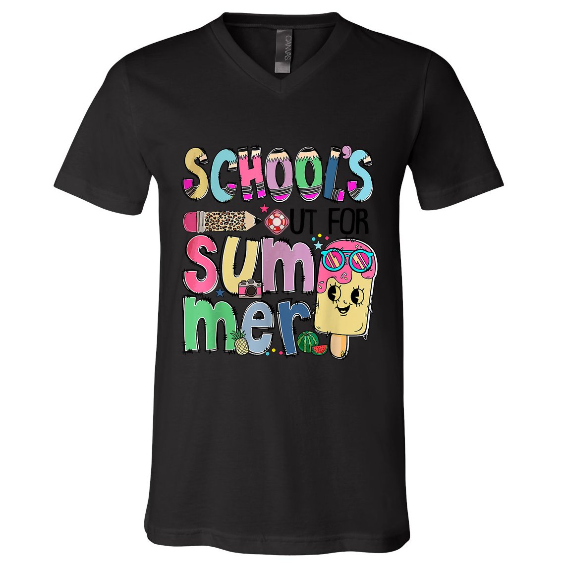 Schools Out For Summer Teacher Summer Vacation V-Neck T-Shirt