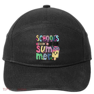 Schools Out For Summer Teacher Summer Vacation 7-Panel Snapback Hat