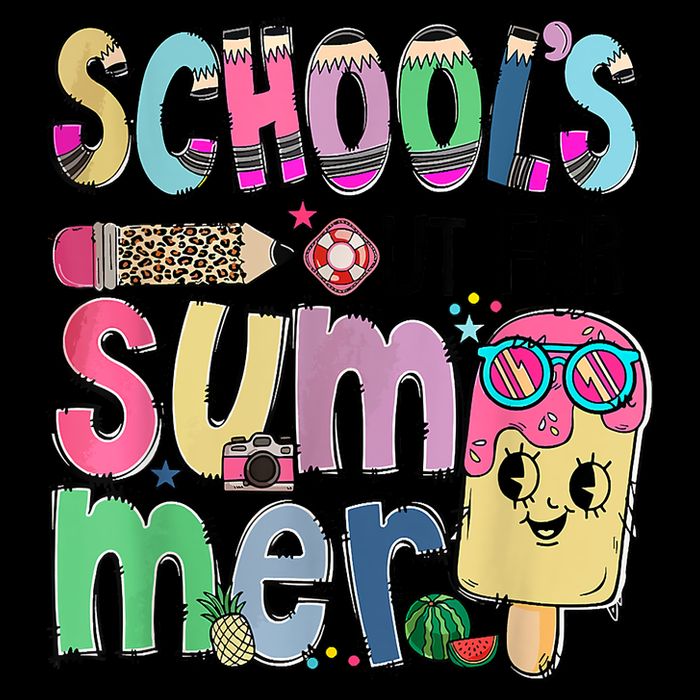 Schools Out For Summer Teacher Summer Vacation Drawstring Bag