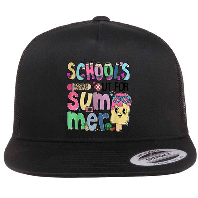 Schools Out For Summer Teacher Summer Vacation Flatbill Hat
