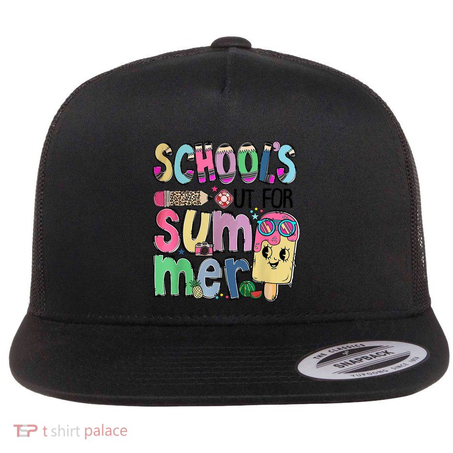 Schools Out For Summer Teacher Summer Vacation Flatbill Hat