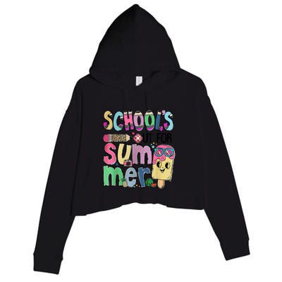 Schools Out For Summer Teacher Summer Vacation Crop Fleece Hoodie
