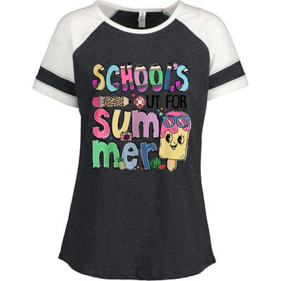 Schools Out For Summer Teacher Summer Vacation Enza Ladies Jersey Colorblock Tee