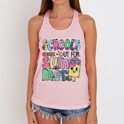 Schools Out For Summer Teacher Summer Vacation Women's Knotted Racerback Tank