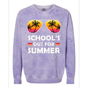 School's Out For Summer Palm Trees Colorblast Crewneck Sweatshirt