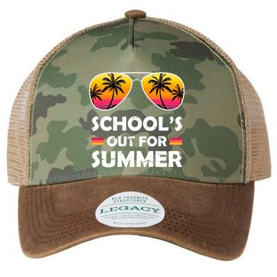 School's Out For Summer Palm Trees Legacy Tie Dye Trucker Hat