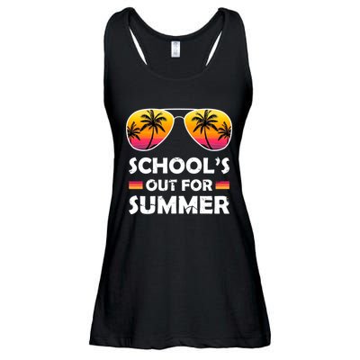 School's Out For Summer Palm Trees Ladies Essential Flowy Tank