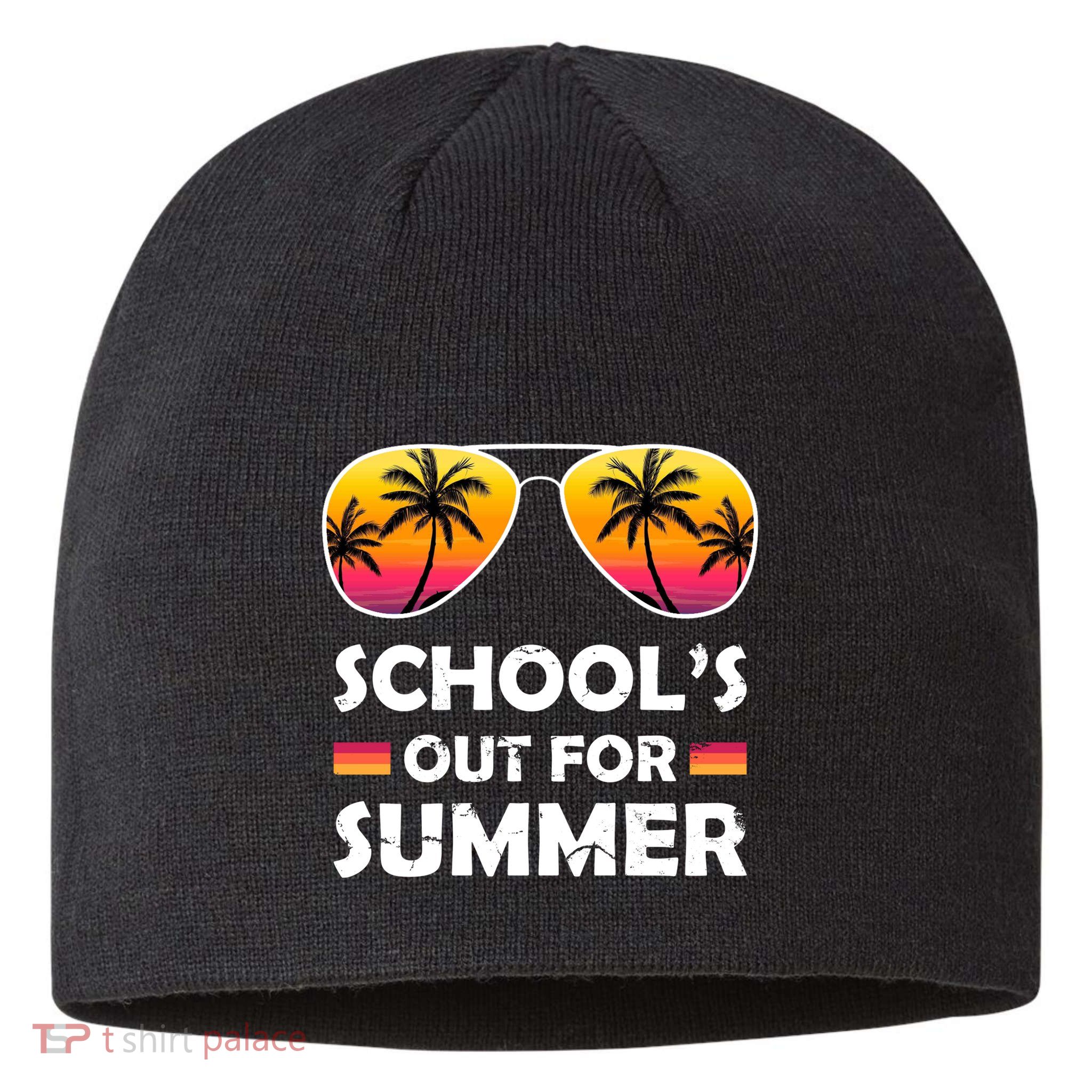 School's Out For Summer Palm Trees Sustainable Beanie