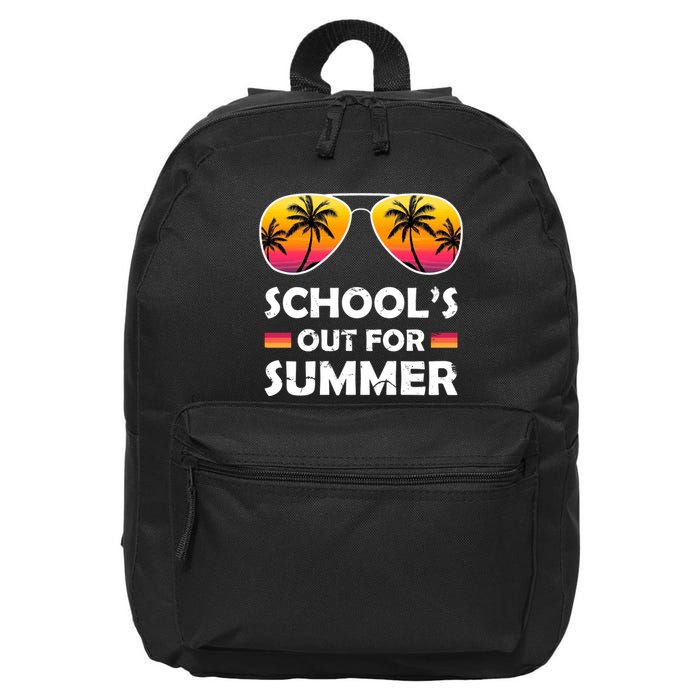 School's Out For Summer Palm Trees 16 in Basic Backpack