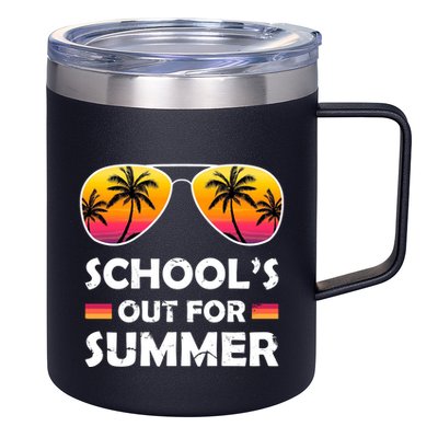 School's Out For Summer Palm Trees 12oz Stainless Steel Coffee Mug