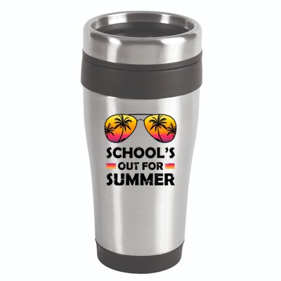 School's Out For Summer Palm Trees 16oz Travel Tumbler