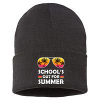 School's Out For Summer Palm Trees Sustainable Knit Beanie