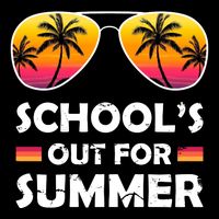 School's Out For Summer Palm Trees Sustainable Knit Beanie