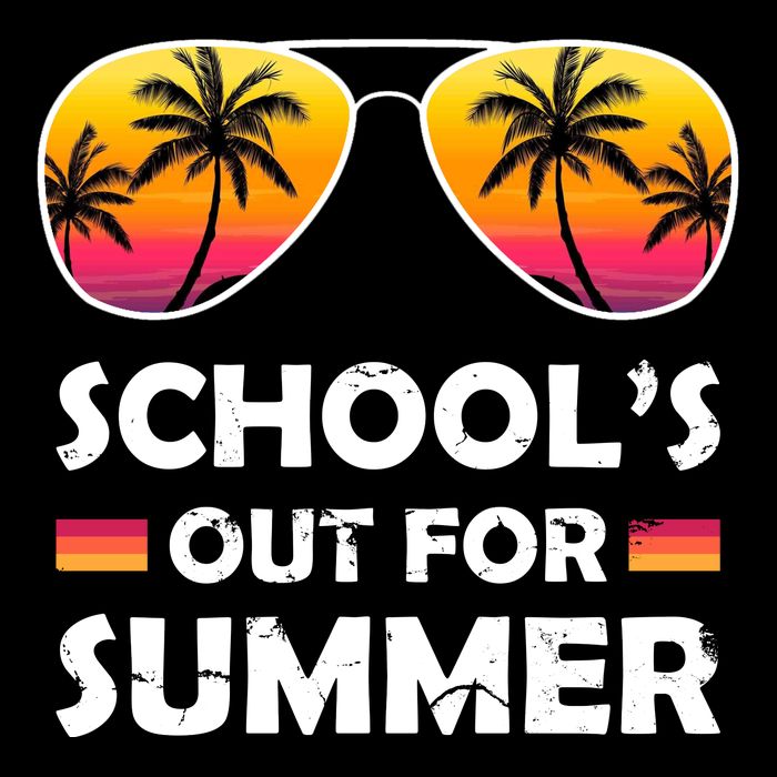 School's Out For Summer Palm Trees Sustainable Knit Beanie