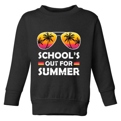 School's Out For Summer Palm Trees Toddler Sweatshirt
