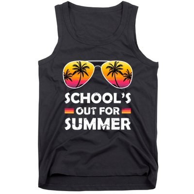 School's Out For Summer Palm Trees Tank Top