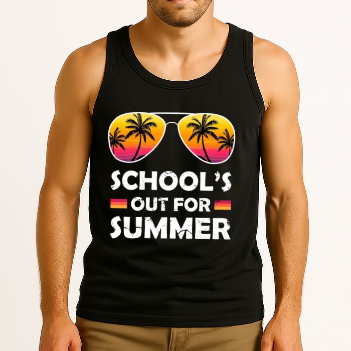 School's Out For Summer Palm Trees Tank Top