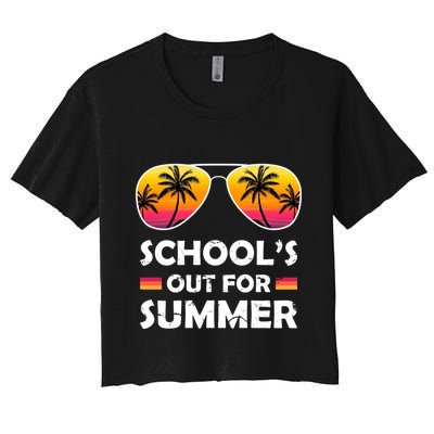 School's Out For Summer Palm Trees Crop Top
