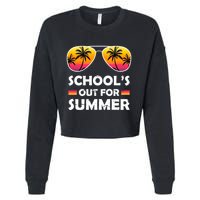 School's Out For Summer Palm Trees Cropped Pullover Crew