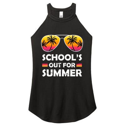 School's Out For Summer Palm Trees Women's Perfect Tri Rocker Tank