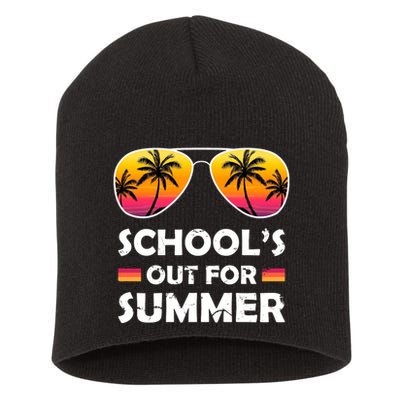 School's Out For Summer Palm Trees Short Acrylic Beanie