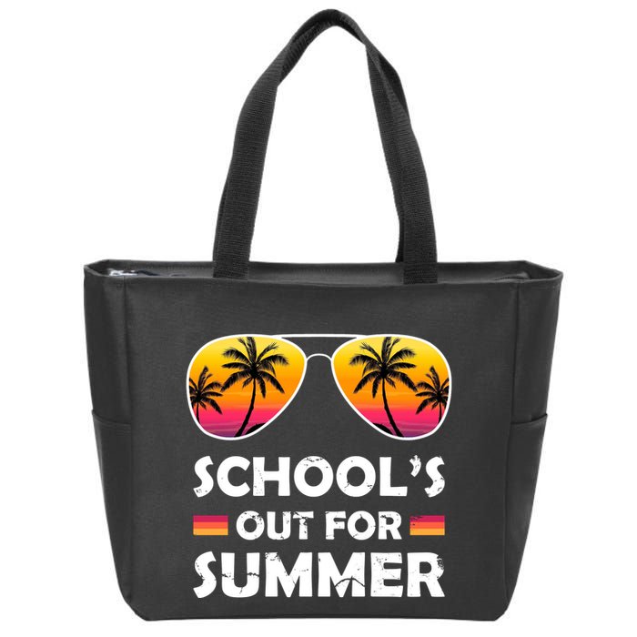 School's Out For Summer Palm Trees Zip Tote Bag