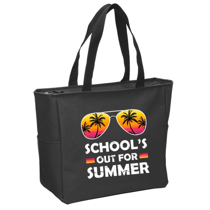 School's Out For Summer Palm Trees Zip Tote Bag